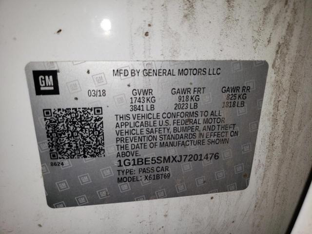 2018 CHEVROLET CRUZE LT - 1G1BE5SMXJ7201476