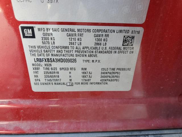2017 BUICK ENVISION LRBFXBSA3HD009026