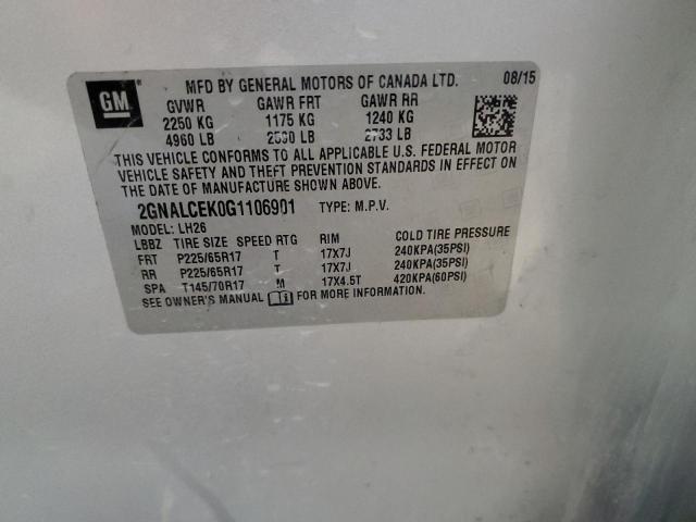 2016 CHEVROLET EQUINOX LT - 2GNALCEK0G1106901