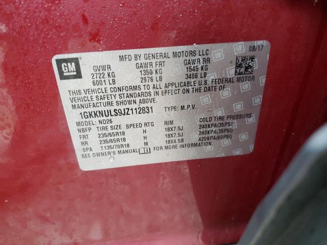 2018 GMC ACADIA SLT 1GKKNULS9JZ112831