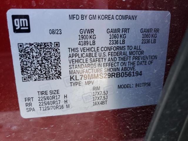 2024 CHEVROLET TRAILBLAZE - KL79MMS29RB056194