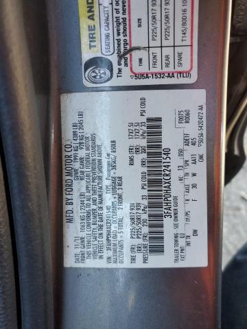 3FAHP0HAXCR241540 2012 FORD ALL Models