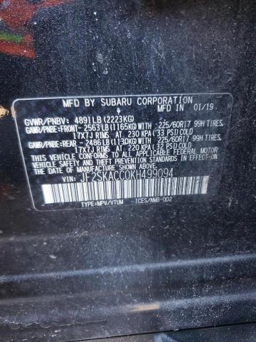 2019 SUBARU FORESTER JF2SKACC0KH499094