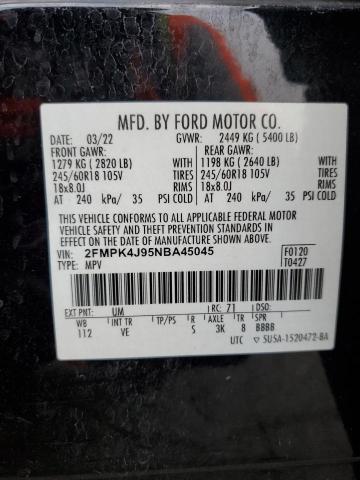 2022 FORD EDGE SEL 2FMPK4J95NBA45045