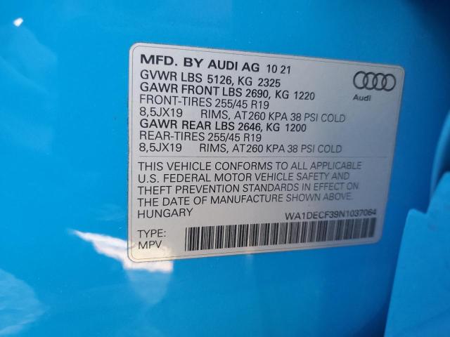 2022 AUDI Q3 PREMIUM - WA1DECF39N1037064