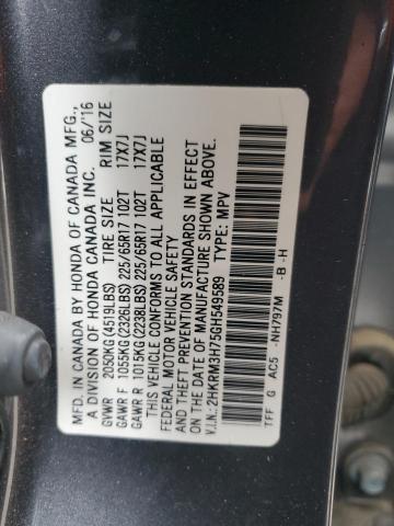 2016 HONDA CR-V EXL 2HKRM3H75GH549589