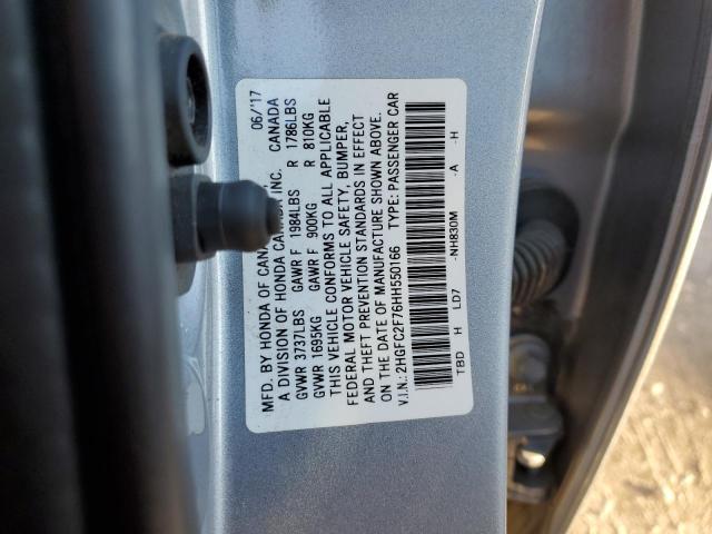 2017 HONDA CIVIC EX - 2HGFC2F76HH550166