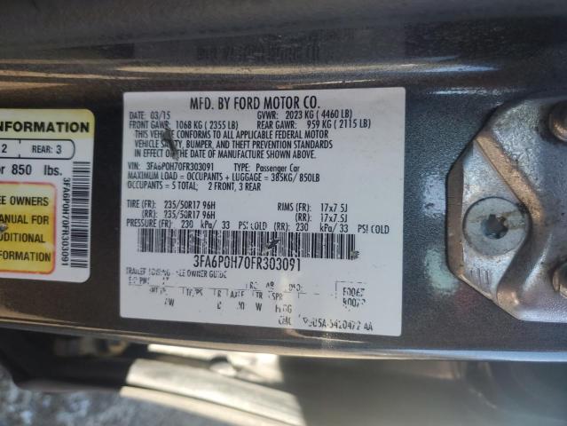 2015 FORD FUSION SE - 3FA6P0H70FR303091