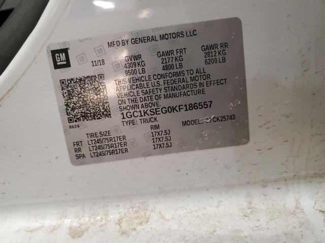 2019 CHEVROLET SILVERADO - 1GC1KSEG0KF186557