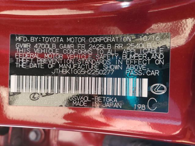 2017 LEXUS ES 350 JTHBK1GG5H2250277