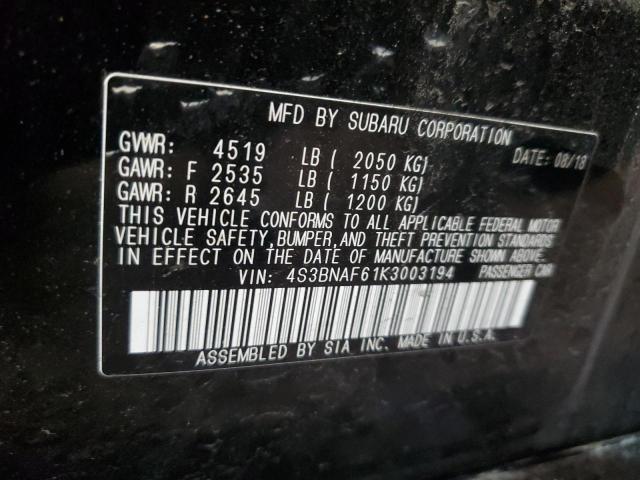 2019 SUBARU LEGACY 2.5 - 4S3BNAF61K3003194