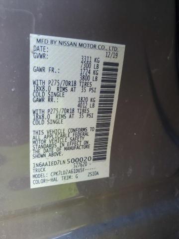 2020 NISSAN TITAN SV - 1N6AA1ED7LN500020