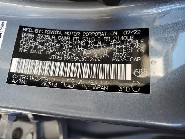 2022 TOYOTA COROLLA LE - JTDEPMAE8N3012633