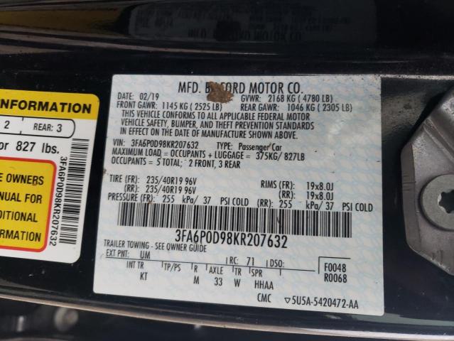 2019 FORD FUSION TIT - 3FA6P0D98KR207632