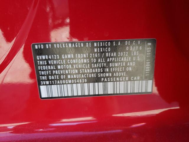 2016 VOLKSWAGEN GOLF S - 3VW117AU8GM054839