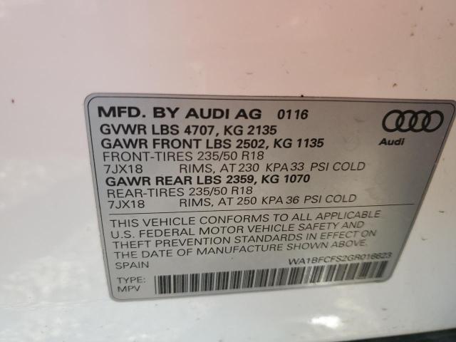 2016 AUDI Q3 PREMIUM - WA1BFCFS2GR016623