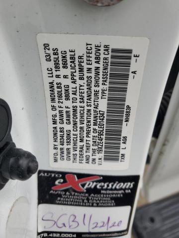 2020 HONDA INSIGHT TO 19XZE4F95LE014347