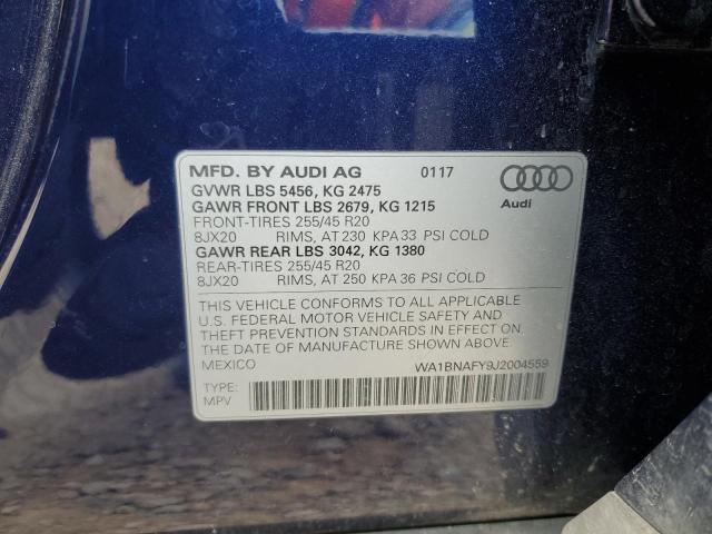 2018 AUDI Q5 PREMIUM - WA1BNAFY9J2004559