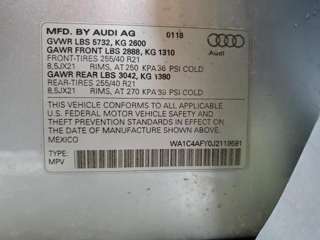 2018 AUDI SQ5 PRESTI WA1C4AFY0J2119591