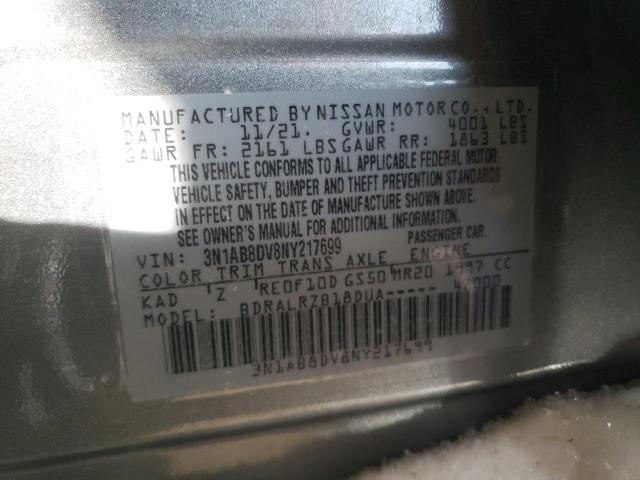 2022 NISSAN SENTRA SR - 3N1AB8DV8NY217699