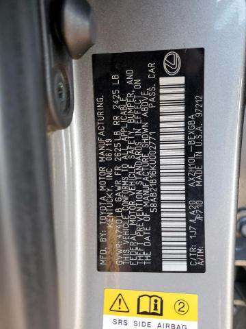 2019 LEXUS ES 300H 58AB21B16KU002771