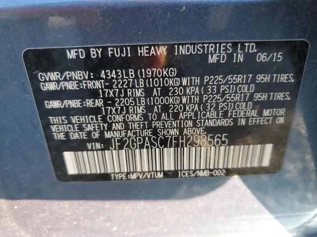 2015 SUBARU XV CROSSTR JF2GPASC7FH298565