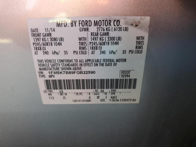 2015 FORD EXPLORER 1FM5K7B89FGB22590