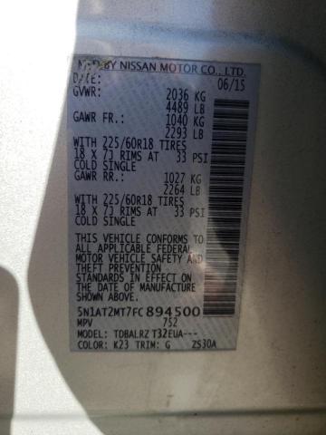 2015 NISSAN ROGUE S 5N1AT2MT7FC894500
