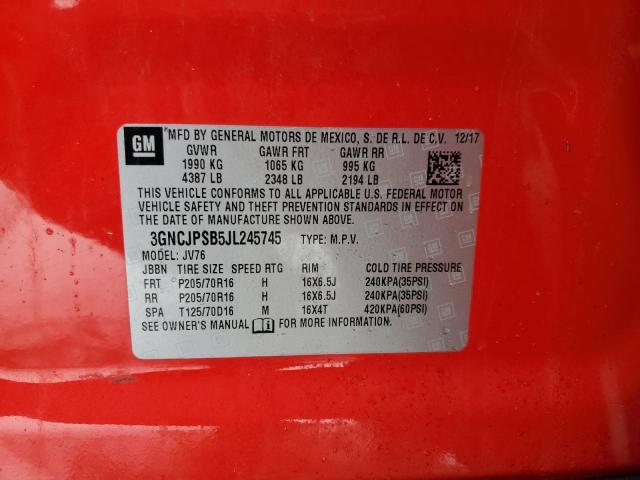 2018 CHEVROLET TRAX 1LT - 3GNCJPSB5JL245745