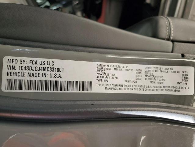 2021 DODGE DURANGO SR 1C4SDJGJ4MC831801