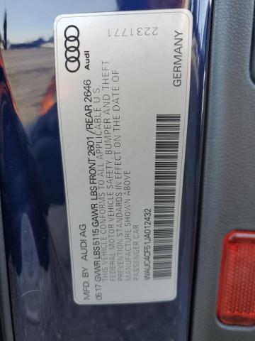 2018 AUDI S5 PRESTIG WAUC4CF51JA012432