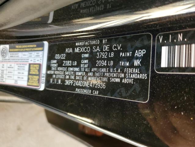 2022 KIA FORTE FE - 3KPF24AD3NE473936