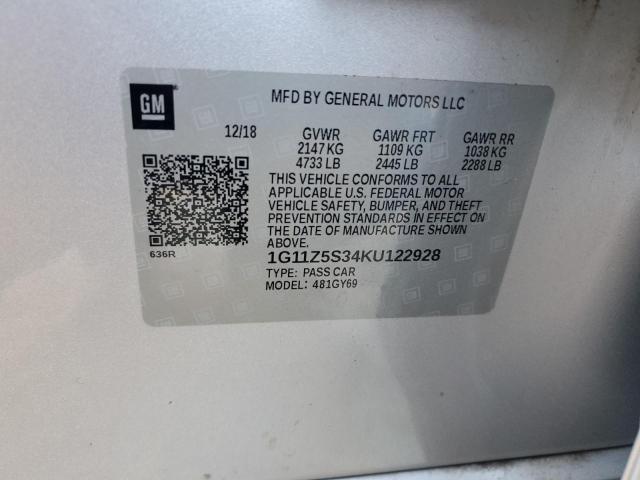 2019 CHEVROLET IMPALA LT - 1G11Z5S34KU122928