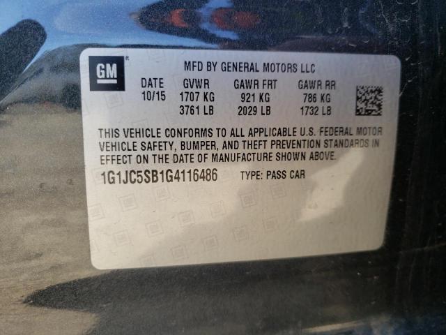 2016 CHEVROLET SONIC LT - 1G1JC5SB1G4116486