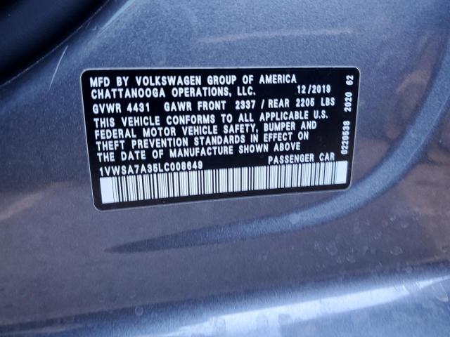 2020 VOLKSWAGEN PASSAT SE - 1VWSA7A35LC008649