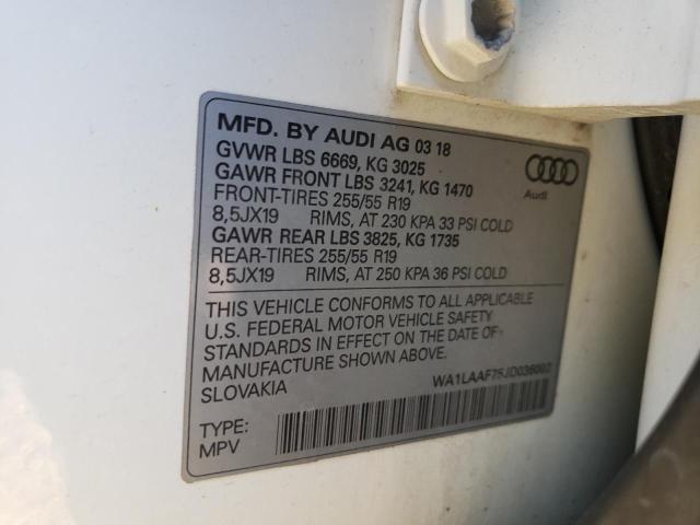 2018 AUDI Q7 PREMIUM - WA1LAAF75JD036002