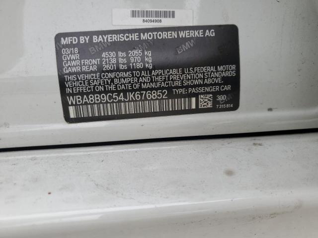 2018 BMW 330 I WBA8B9C54JK676852