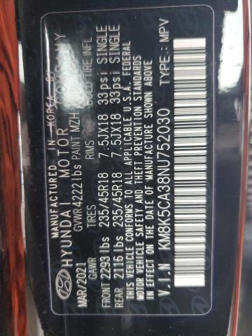 2022 HYUNDAI KONA LIMIT - KM8K5CA38NU752030