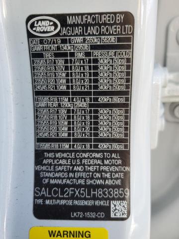 2020 LAND ROVER DISCOVERY - SALCL2FX5LH833859