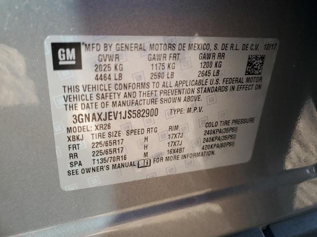 2018 CHEVROLET EQUINOX LT 3GNAXJEV1JS582900