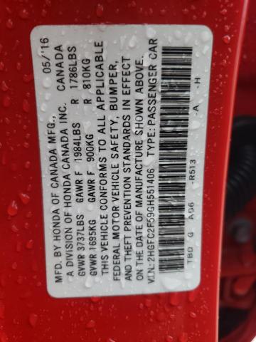 2016 HONDA CIVIC LX - 2HGFC2F59GH551406