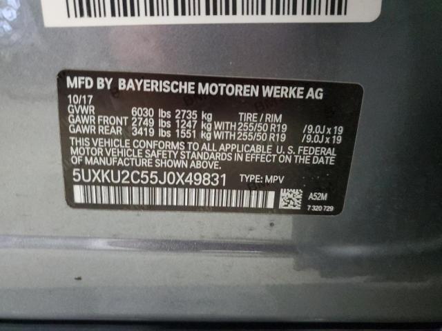 2018 BMW X6 XDRIVE3 - 5UXKU2C55J0X49831