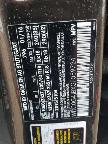 2016 MERCEDES-BENZ GLC 300 WDC0G4JBXGF059724