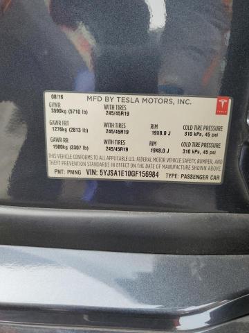 2016 TESLA MODEL S - 5YJSA1E10GF156984