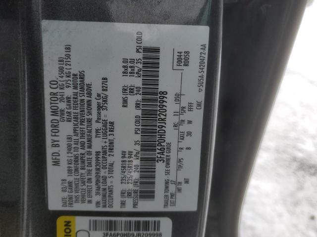 2018 FORD FUSION SE - 3FA6P0HD9JR209998