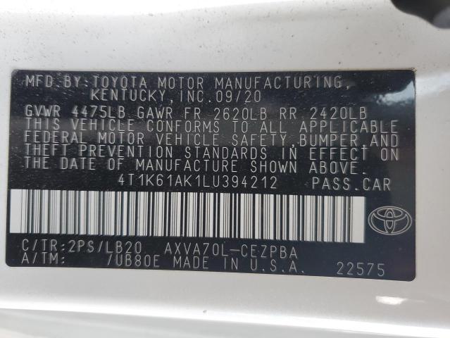 2020 TOYOTA CAMRY XSE - 4T1K61AK1LU394212
