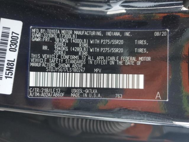 2020 TOYOTA SEQUOIA LI - 5TDJY5G17LS180247