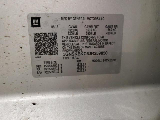 2018 CHEVROLET TAHOE K150 - 1GNSKBKC6JR359850