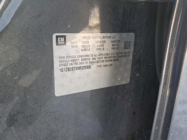 2017 CHEVROLET MALIBU 4D 1G1ZB5STXHF200486