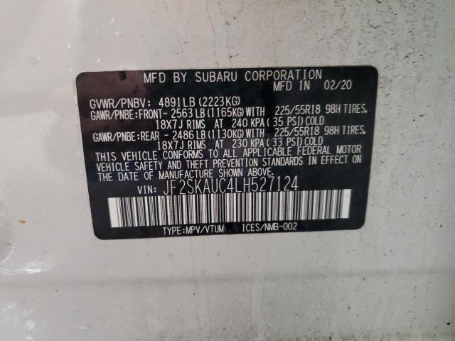 2020 SUBARU FORESTER L - JF2SKAUC4LH527124